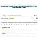 ATI RN PRIORITY-SETTING FRAMEWORKS ASSESSMENT WITH COMPLETE SOLUTIONS