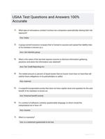 USAA Test  Questions and Answers 100% Accurate