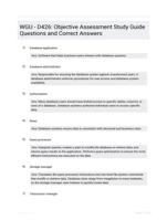 WGU - D426: Objective Assessment Study Guide Questions and Correct Answers
