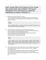 CRPC EXAM PRACTICE EXAM  ACTUAL EXAM 400 QUESTIONS AND CORRECT DETAILED ANSWERS WITH RATIONALES (VERIFIED ANSWERS) |ALREADY GRADED A+