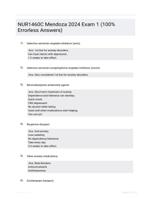NUR1460C Mendoza 2024 Exam 1 (100% Errorless Answers)