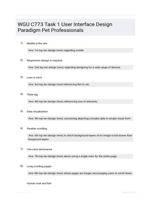 WGU C773 Task 1 User Interface Design Paradigm Pet Professionals