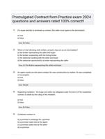 Promulgated Contract form Practice exam 2024 questions and answers rated 100% correct!!