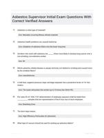 Asbestos Supervisor Initial  Exam Questions With Correct  Verified Answers