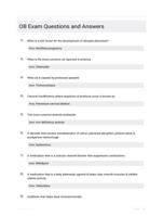 OB Exam Questions and Answers