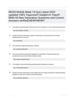 REGIS NU646 Week 14 Quiz Latest  2023 updated 100% Topscore!!! Graded A+ Pass!!![With 95 New Generation Questions and Correct Answers verified] NEW!!!NEW!!!