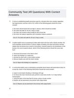 Community Test |49 Questions| With Correct Answers.