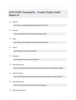OCR GCSE Geography - Coasts Study Guide Rated A+