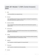 LOMA 281 Module 1 Study Guide  Exam Questions with Answers 100%  Verified 2024