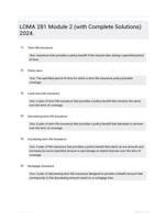 LOMA 281 Module 2 Study Exam  Questions with Correct Answers 100%  Solved