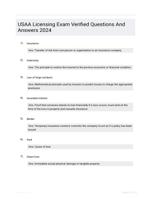 USAA Licensing Exam Verified Questions And Answers 2024