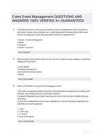 Cvent Event Management QUESTIONS AND ANSWERS 100% VERIFIED A+ GUARANTEED