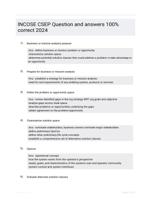 INCOSE CSEP Question and answers 100% correct 2024