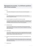 Managerial Accounting - Ivy Software questions with correct answers