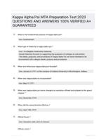 Kappa Alpha Psi MTA Preparation Test 2023  QUESTIONS AND ANSWERS 100% VERIFIED A+ GUARANTEED