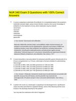NUR 340 Exam 3 Questions with 100% Correct Answers