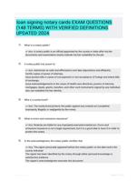 loan signing notary cards EXAM QUESTIONS (148 TERMS) WITH VERIFIED DEFINITIONS UPDATED 2024