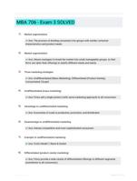 MBA 706 - Exam 3 SOLVED