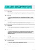 FITOUR Primary Group Exercise Certification Exam Questions With 100% Correct Answers