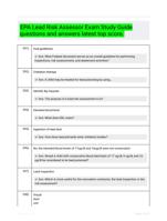 EPA Lead Risk Assessor Exam Study Guide questions and answers latest top score.