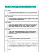 AC HPAT Physics Exam Solved 100% Correct!!