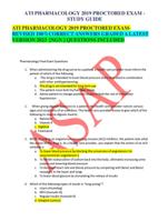 ATI PHARMACOLOGY 2019 PROCTORED EXAMREVISED 100%CORRECT ANSWERS GRADED A LATEST VERSION 2023 [NGN ] QUESTIONS INCLUDED