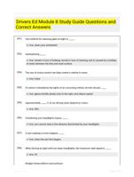 Drivers Ed Module 8 Study Guide Questions and Correct Answers