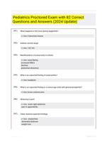 Pediatrics Proctored Exam with 82 Correct Questions and Answers (2024 Update)