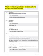 ASCP: Hematology Polansky Cards questions and answers 100% verified.
