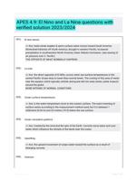 APES 4.9: El Nino and La Nina questions with verified solution 2023/2024