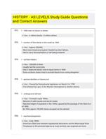 HISTORY - AS LEVELS EXAM QUESTIONS (291 TERMS) WITH VERIFIED DEFINITIONS UPDATED 2024