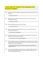 Travel Card 101 Version 3.02 Questions and Answers Graded A