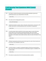 CJIS Security Test Questions With Correct Answers