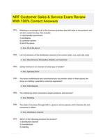 NRF Customer Sales & Service Exam Review With 100% Correct Answers
