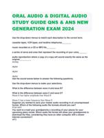 ORAL AUDIO & DIGITAL AUDIO STUDY GUIDE QNS & ANS NEW GENERATION EXAM 2024