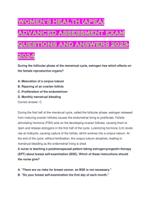 WOMENS HEALTH (APEA) ADVANCED ASSESSMENT EXAM QUESTIONS AND ANSWERS 2023-2024