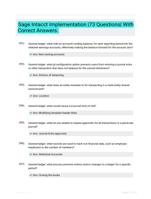 Sage Intacct Implementation |73 Questions| With Correct Answers.
