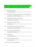 Redhat Containers and Kubernetes EX180 Exam Actual Questions and Answers 100% Correct