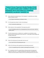 : Patient Driven Payment ModelRetake EXAM ALL 19 QUESTIONS AND CORRECT DETAILED ANSWERS WITH RATIONALES (VERIFIED ANSWERS) |ALREADY GRADED A+
