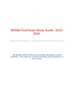 NR566 Final Exam Study Guide - 2023- 2024.