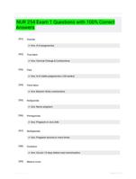 NUR 254 Exam 1 Questions with 100% Correct Answers