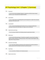 AP Psychology Unit 1 (Chapter 1) Summary