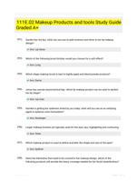 111E.02 Makeup Products and tools Study Guide Graded A+