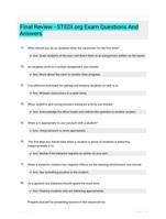 Final Review - STEDI.org Exam Questions And Answers