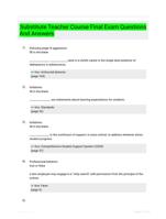 Substitute Teacher Course Final Exam Questions And Answers