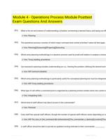 Module 4 - Operations Process Module Posttest Exam Questions And Answers