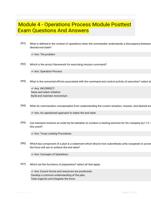 Module 4 - Operations Process Module Posttest Exam Questions And Answers
