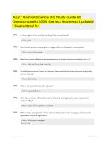 AEST Animal Science 3.0 Study Guide 60 Questions with 100% Correct Answers | Updated  | Guaranteed A+