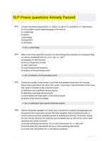 SLP Praxis questions with Answers (PDF)