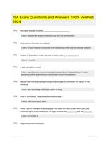 ISA Exam Questions and Answers 100% Verified 2024